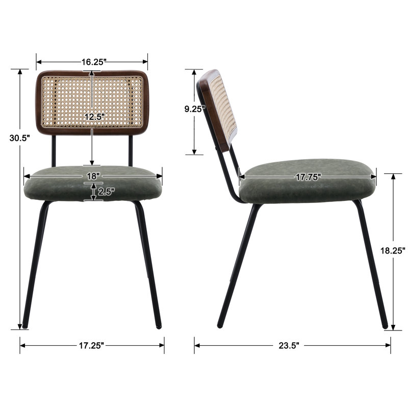 Chaise d'appoint à dossier en croix Lashounda, Vert