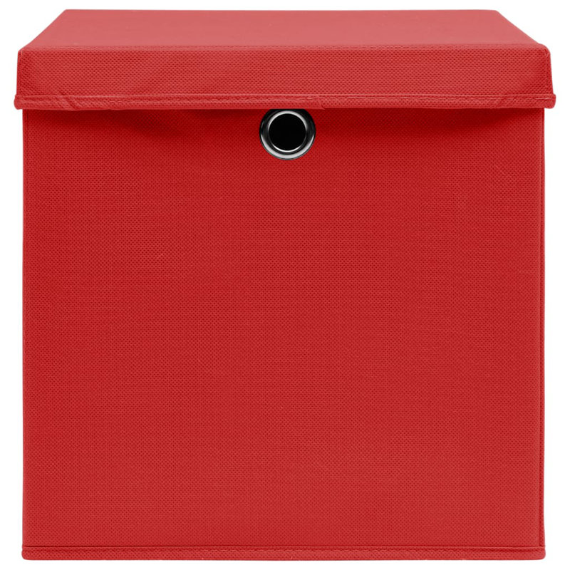 Storage Boxes with Lids Fabric, White, 32cm H x 32cm W x 32cm D