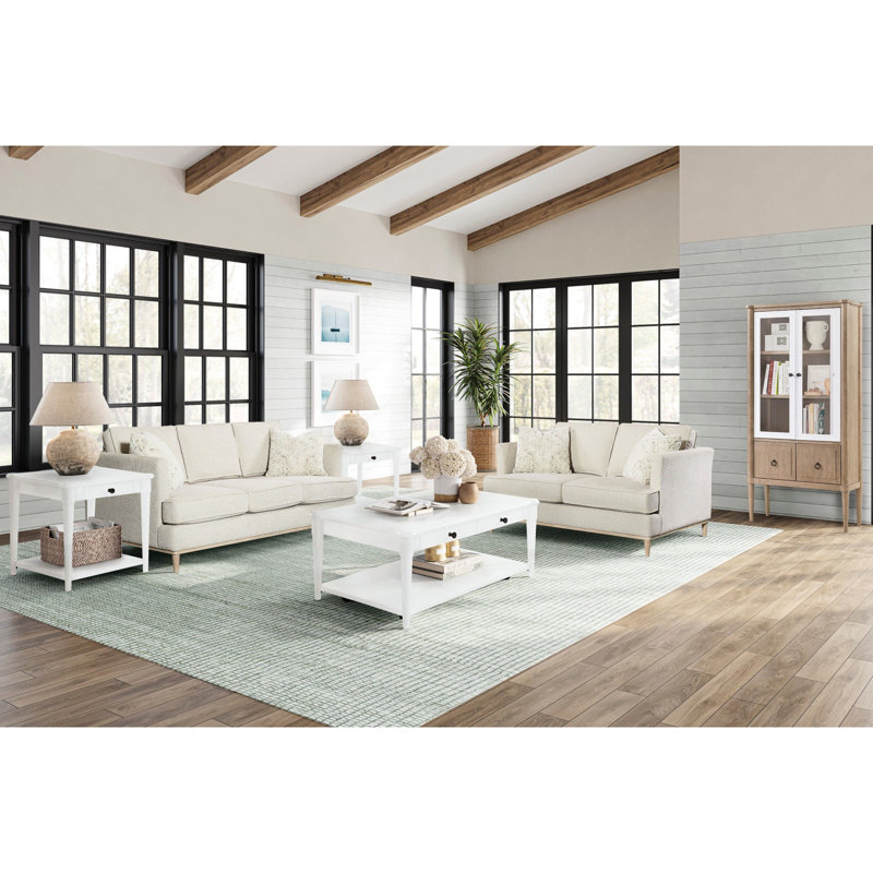 Cocktail Table With And 2 Storage Drawers In White, Solid Wood + , Design White Finished Swivel , Transitional