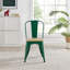 Honora Industrial Classic Metal Frame Wood Seat Dining Chair - Style Bold Colour Stackable Side Chair-191823162