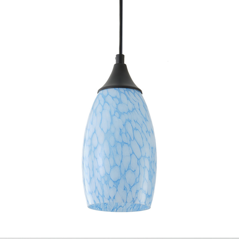 1-Dumb black dimmable blue glass pendant light