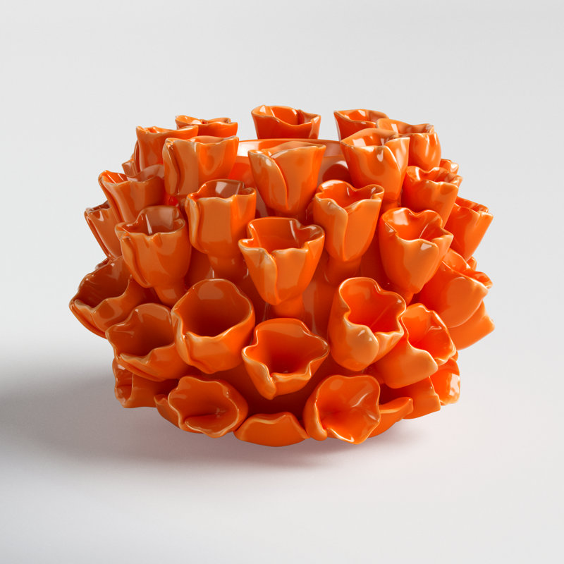 Votive de table en céramique 4,3 po, Orange