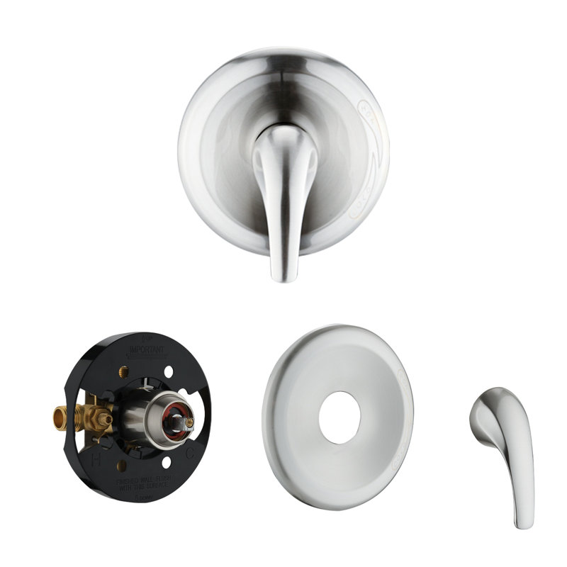 Pomme de douche 8 pouces avec système de douche à main, système de douche en acier inoxydable nickel brossé avec barre coulissante réglable et soupape brute incluse