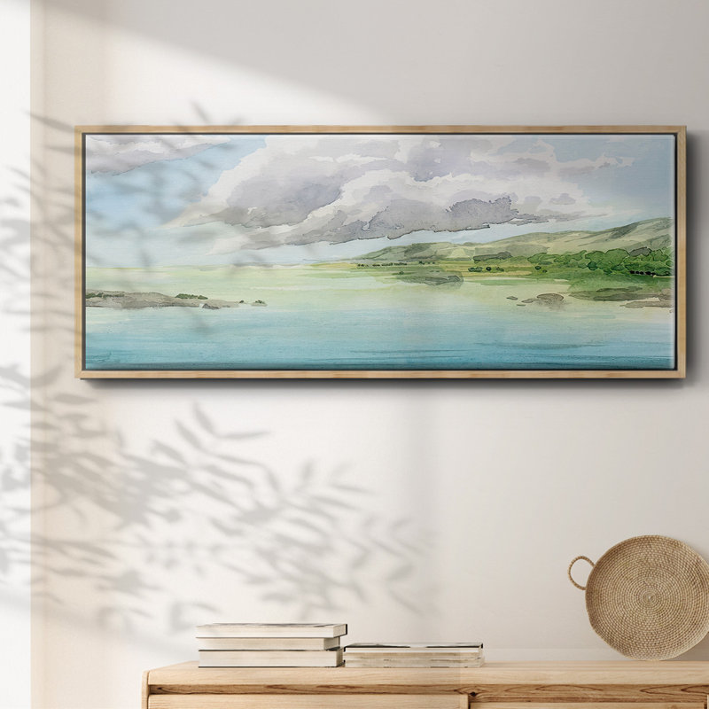 Clear Lagoon I- Framed Canvas, 20" H x 50" W