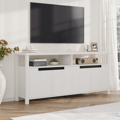 Meuble télé, avec rangement et tablette ouverte
