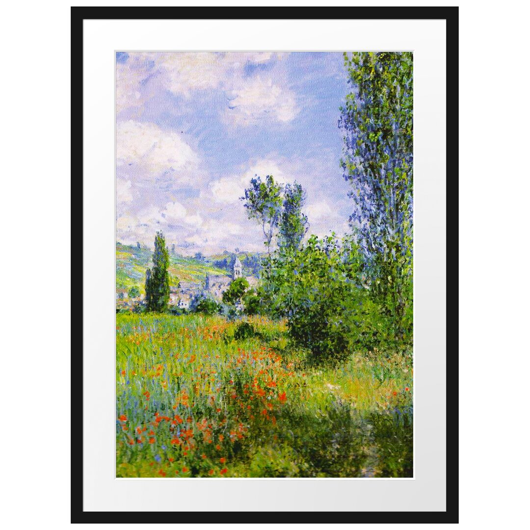 Gerahmter Kunstdruck View from Vétheuil- Impression von Claude Monet