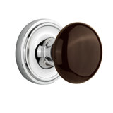 Classic Rosette with Brown Porcelain Door Knob