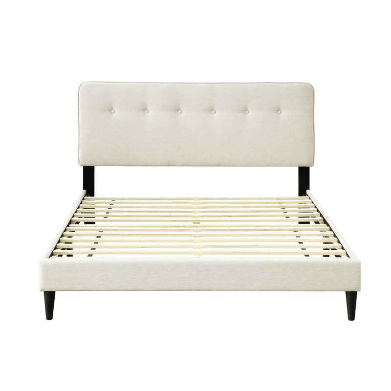Grand lit tapissier avec port de charge, tête de lit en tissu dans une boîte, 85,02 po Profondeur, lit de 62,89 po, hauteur de 41,88 po et poids de 72,17 lb