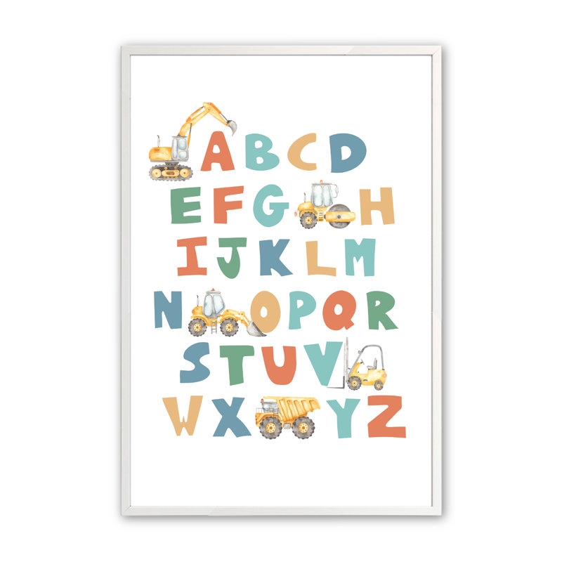 Demarious Construction Alphabet par Lauren Thomas, H 24 po x l 18 po x P 1,25 po, Blanc opaque