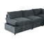 Canapé modulaire gris foncé de 115,5 po avec revêtement en polyester durable, coussins moelleux, compartiments de rangement dissimulés et conception polyvalente pour le salon, le salon ou le bureau