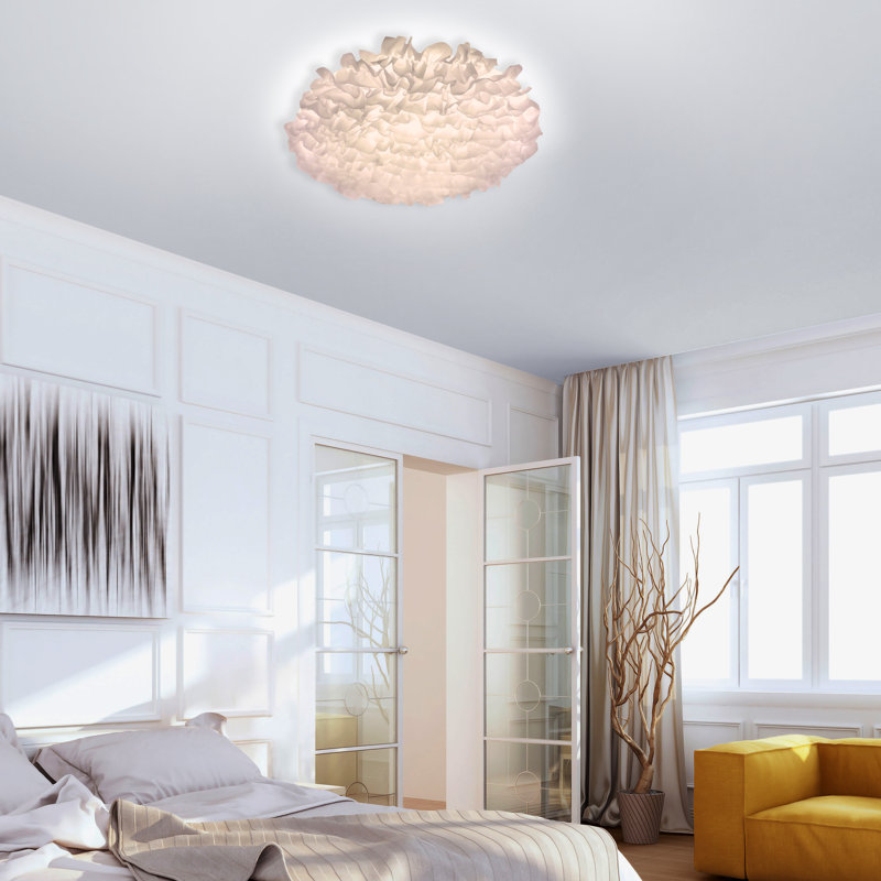 Lolasmart-NAOMI Fabric LED Flush Mount, 20cm H x 75cm W x 75cm D.