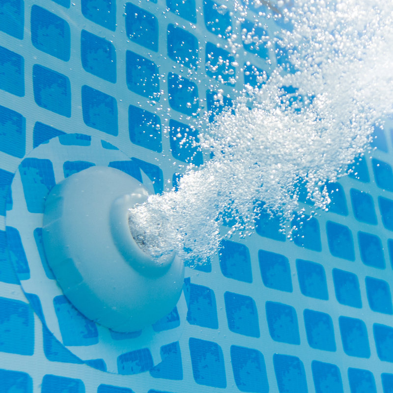 Intex 14ft Blue Rectangular Above Ground Pool with Pump