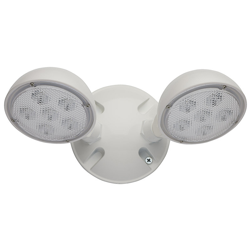 Éclairage de secours à distance 1,5 watts, faible puissance, double tête, finition blanche, 3,6 volts