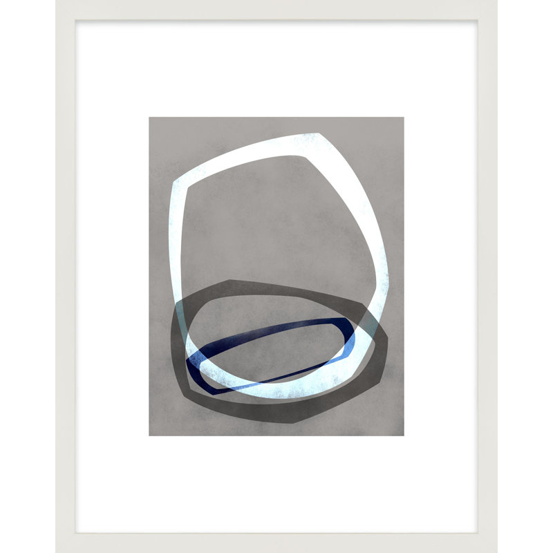 «Dillion 4» par Jacques Pilon - peinture encadrée, Blanc, H 20 po x l 16 po