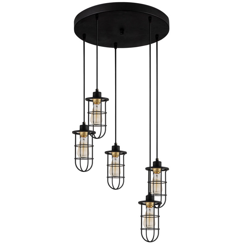 Luminaire suspendu géométrique à 5 lumières Dawley