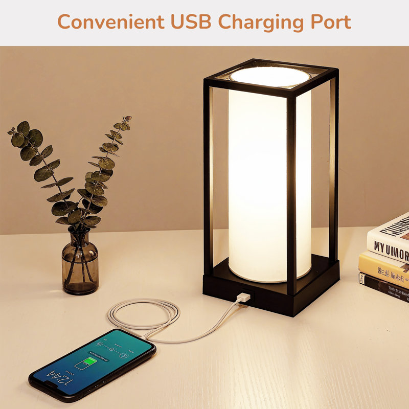 Montego 11.4'' Dimmable Table Lamp with USB Touch Control, White