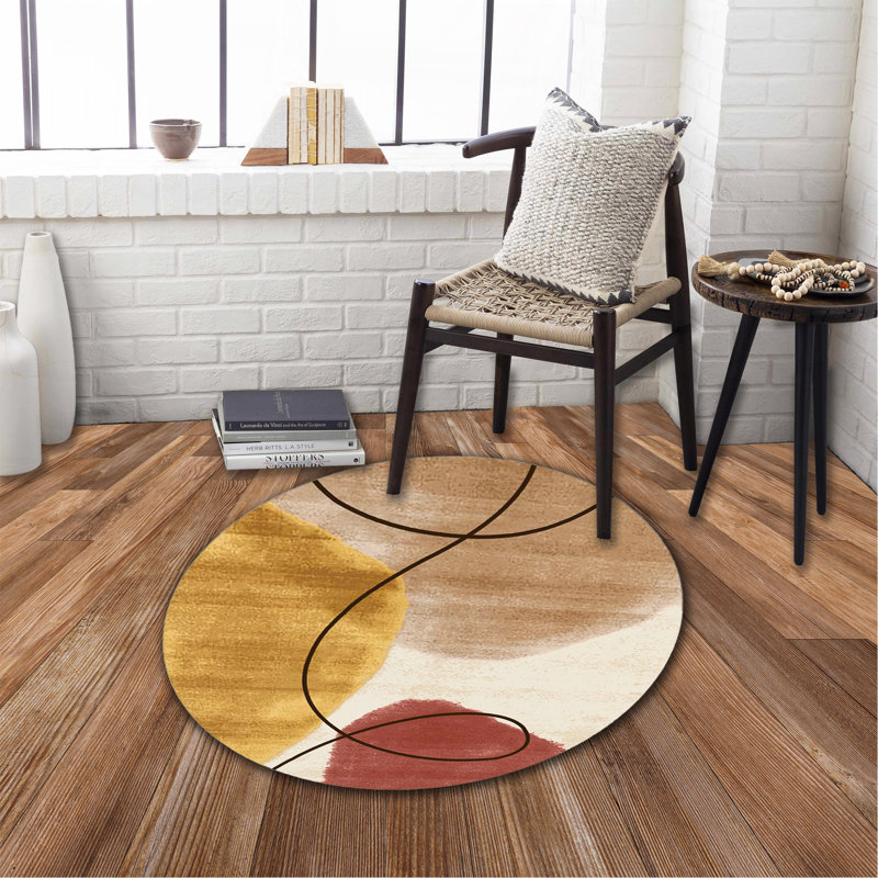 Tapis rond lavable et antidérapant