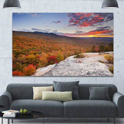 «Endless Forêts in Fall Foliage», reproduction de photo sur toile tendue encadrée