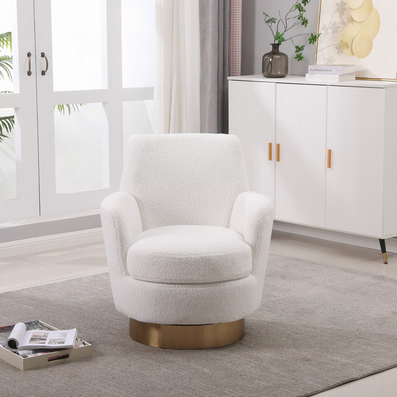 Fauteuil demi-tonneau pivotant Teddy, fauteuil d'appoint pivotant
