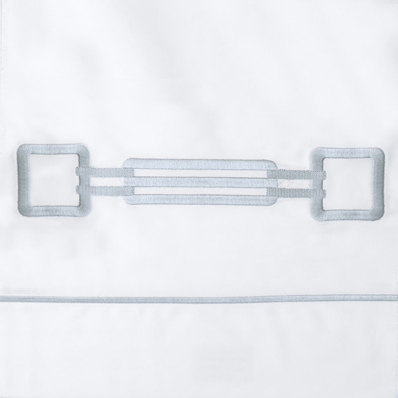 Retro Percale Flat Sheet, King Flat Sheet, Wilton Blue