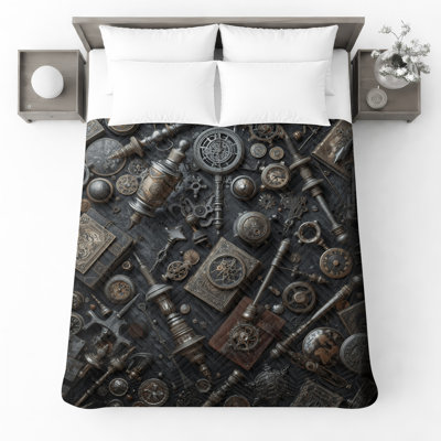 Couvre-lit matelassé Steampunk Gears Clocks