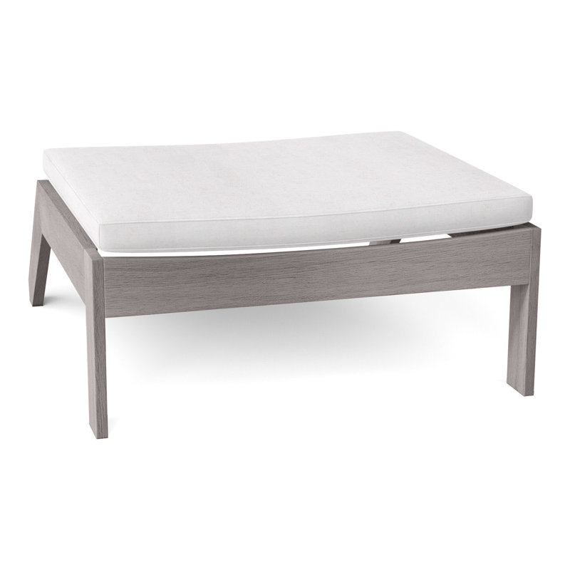 Repose-pieds Ashland en teck Adirondack - Huître, Welt, Huître teck, Sunbrella® ‑ lin neige