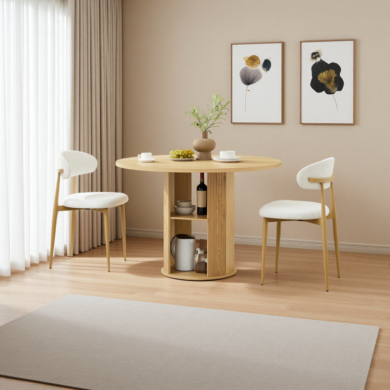Table de salle à manger de 47,24 po (pour 2 à 4 personnes) avec deux chaises de salle à manger qui allie les styles moderne et campagnard