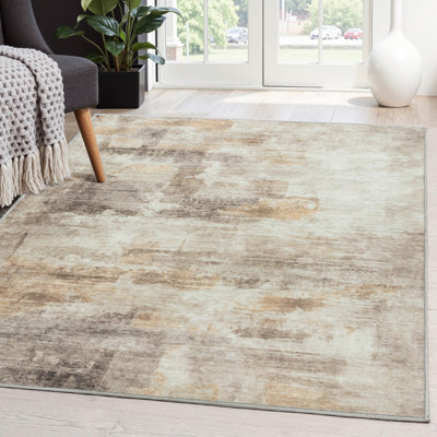 Tapis abstrait lavable à la machine avec envers antidérapant Amott