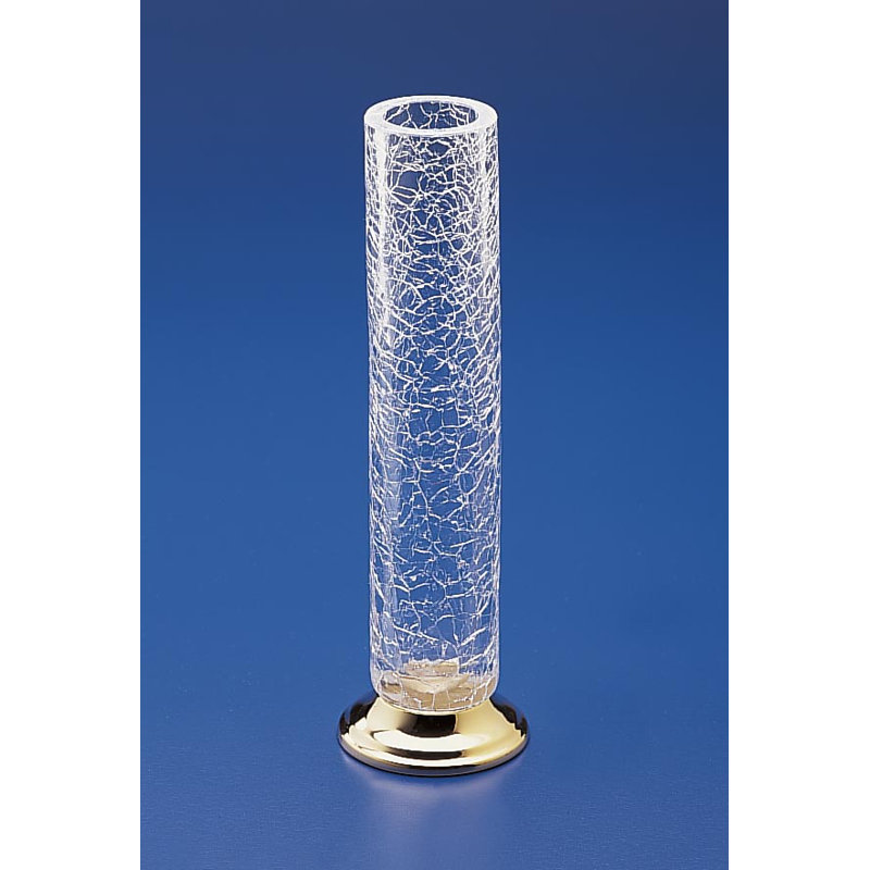 Crackled Table Vase, Satin Nickel