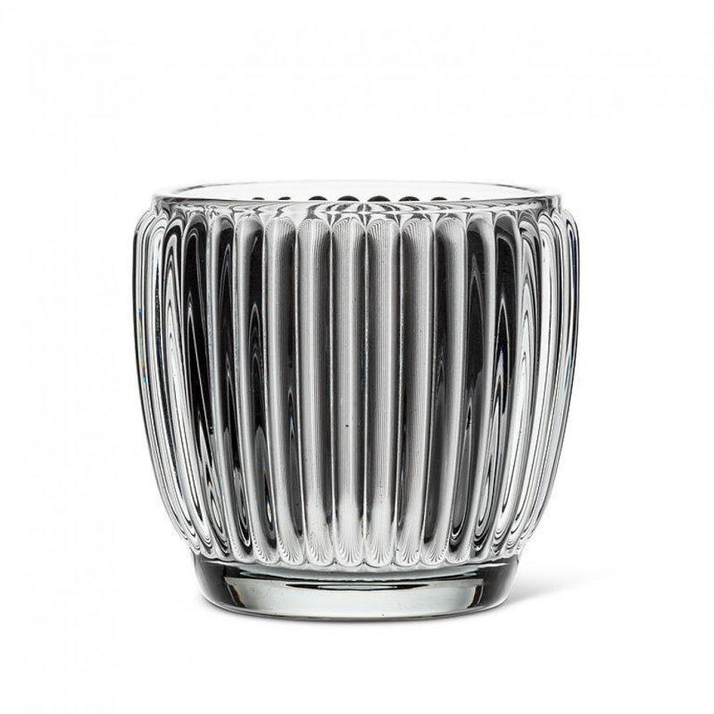 Ribbed Votive Candle Holder, Smoke Gray
