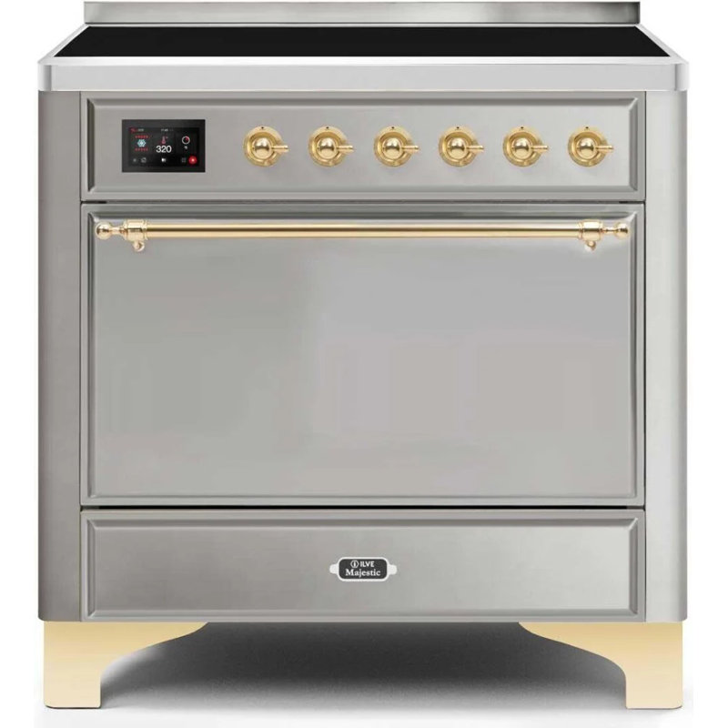 Majestic Ii 36 Inch Freestanding Induction Range, Stainless Steel/Brass