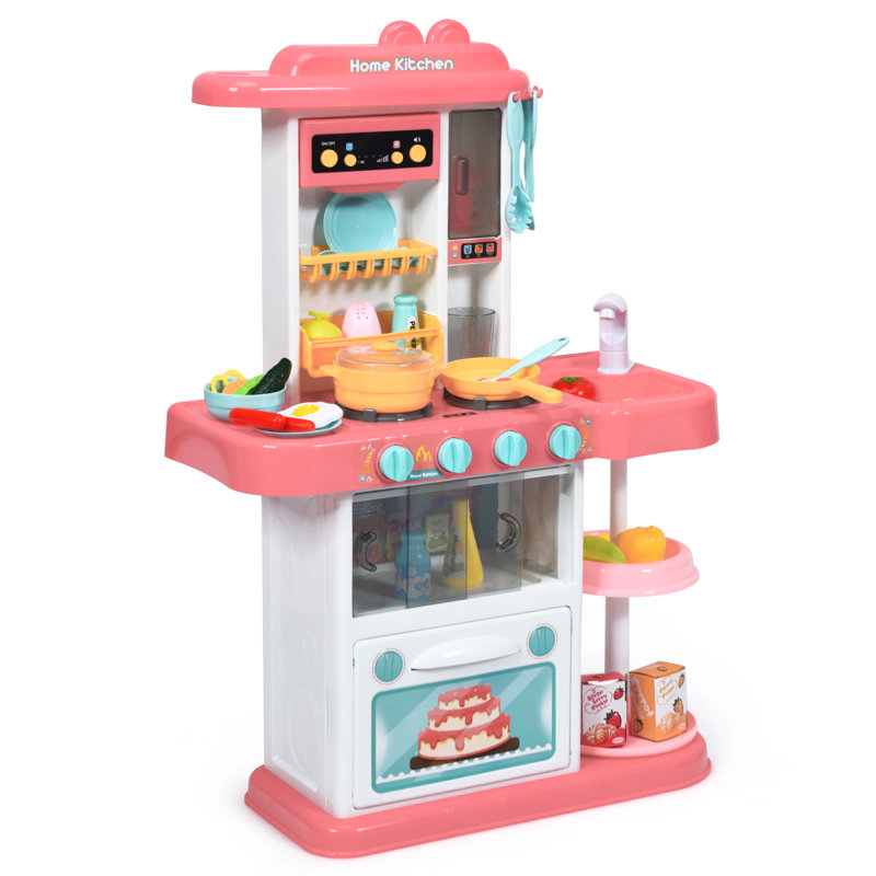 Kids Cooking Kitchen Toy Set, Pink