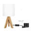 Lampe de table en bois avec abat-jour en tissu-1895647841