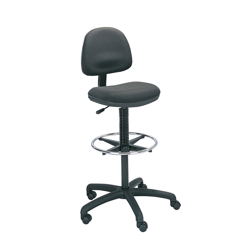 Precision Extended Height Drafting Chair, Polyester Black