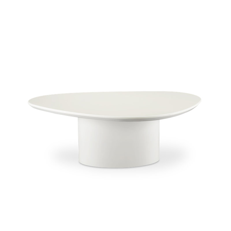Eden Solid Wood Coffee Table, Ivory White Lacquer