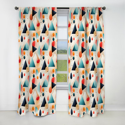 Midcentury Modern Geometrics - Midcentury Curtain - Blackout Geometric Curtain - 1 Panels