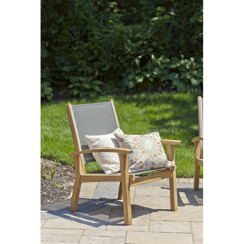 Barbados Teak Outdoor Lounge Chair, Gray