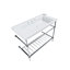 Gloss White Fireclay Rectangular Console Bathroom Sink with Overflow-119167068-49500073
