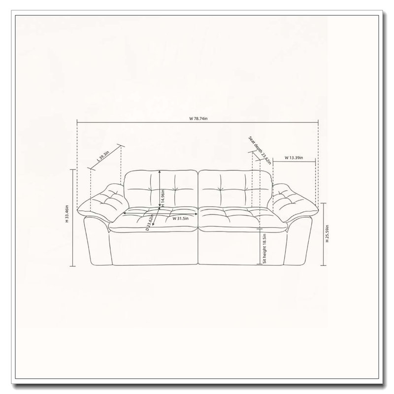Canapé moderne en chenille LoveSeat, Gris, 2