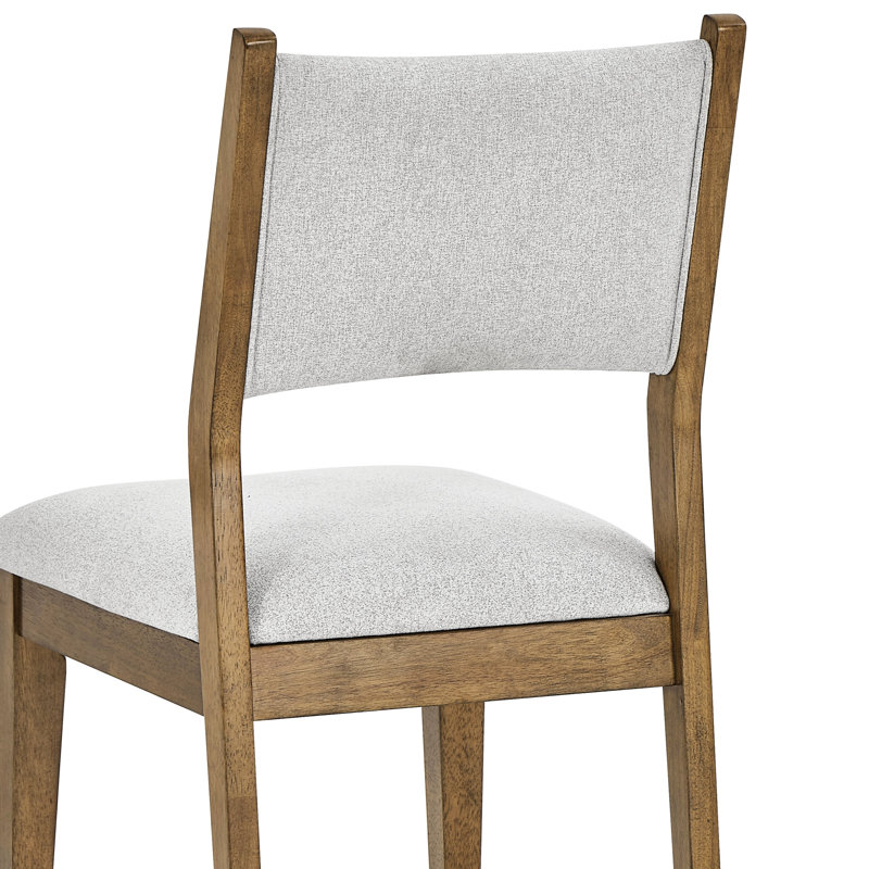 De 2 chaises de salle à manger en chêne noyer gris en tissu, d'une hauteur de siège de 19,5 po, convient aux chaises d'appoint de style rétro, d'une largeur de 19 po et d'une assise rembourrée confortable