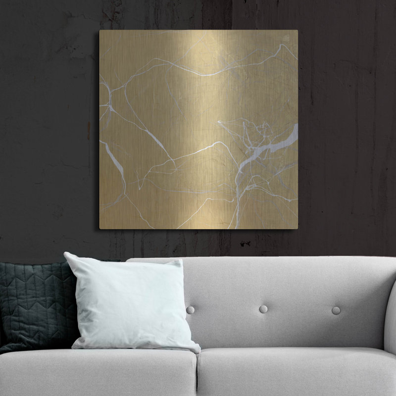  «Gold Marble Variation» par Design Fabrikken, art mural en métal, H 36 po x l 36 po
