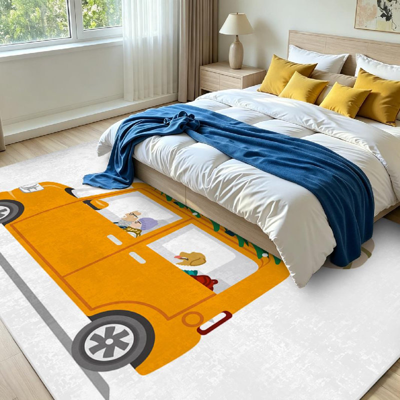 Tapis d'intérieur blanc lavable à la machine, motif sapin de Noël, pour les seniors., Rectangle 79 po x 118 po