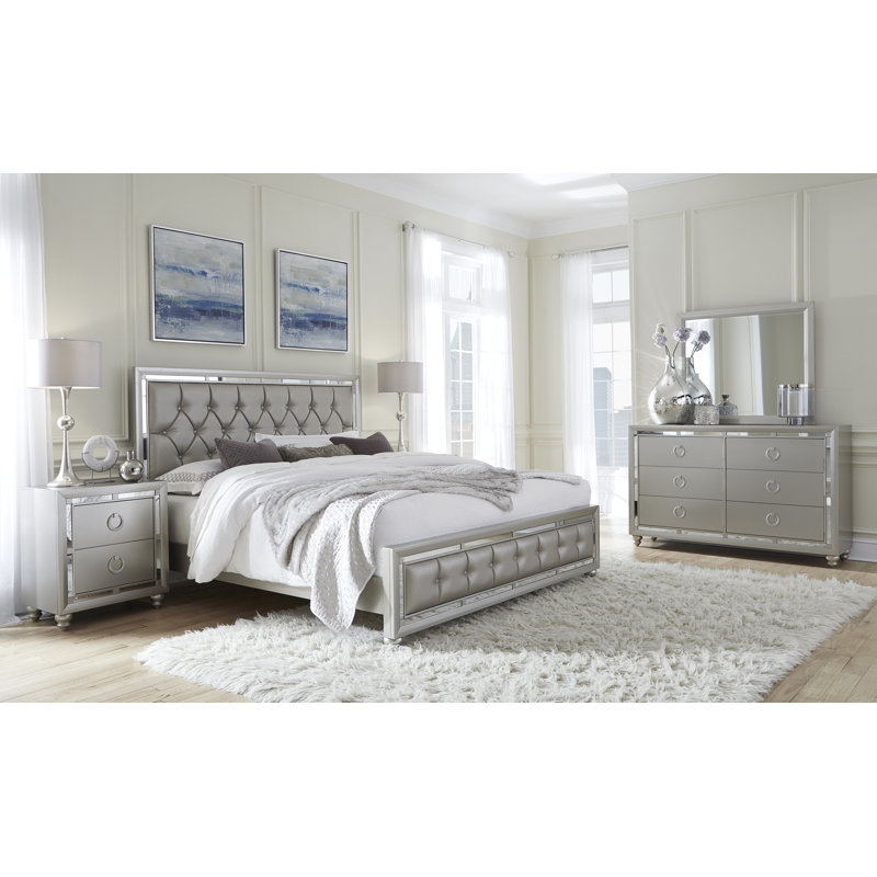 Byers Upholstered Panel Bed Bed, Queen