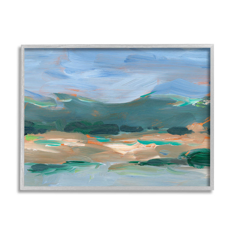Abstrait paysage bleu ciel, estampe numérique par Ethan Harper, H 16 po x l 20 po x P 1,5 po, Estampe numérique Farmhouse