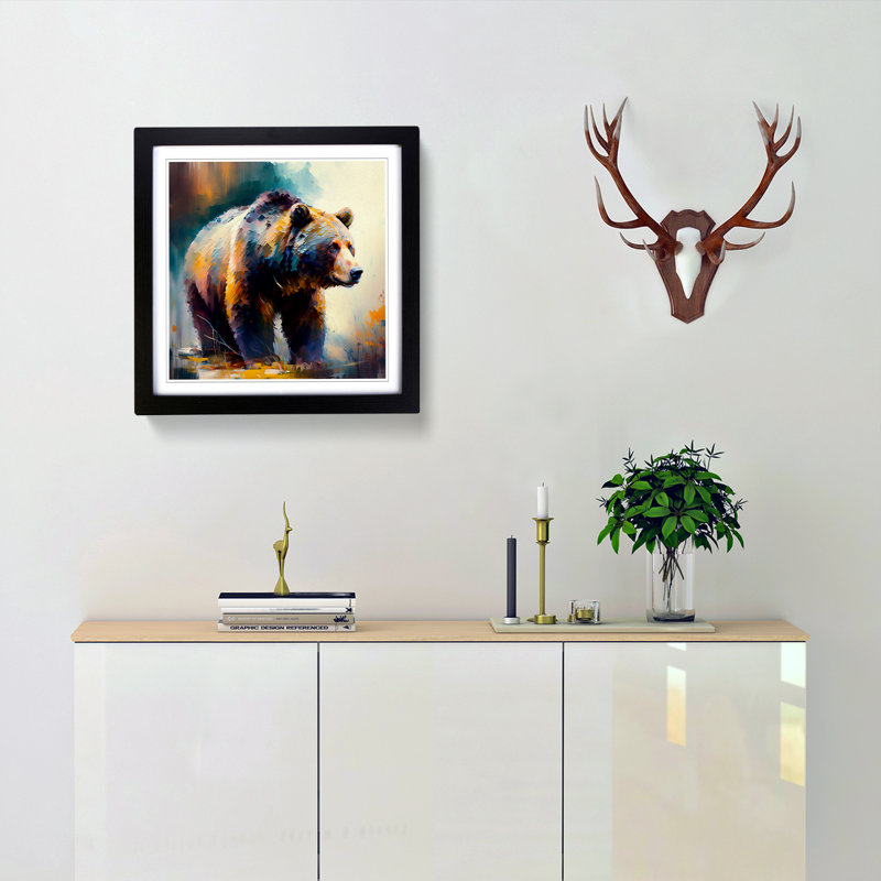 Single Picture Frame Print on Wood, Black