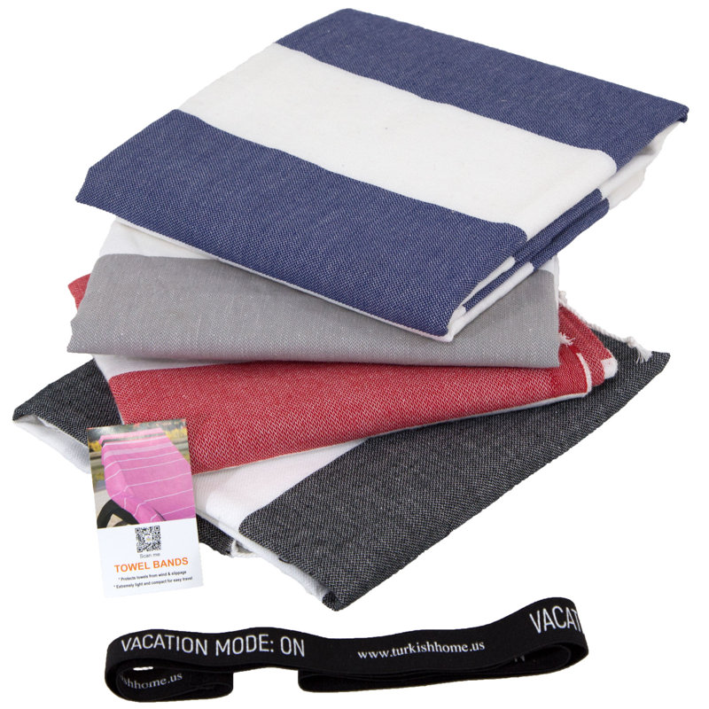 Ensemble de serviettes de plage 4 pièces 100% coton