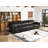 122" Genuine Leather Modern Modular Sofa with Adjustable Headrest and Cupholder-842930982