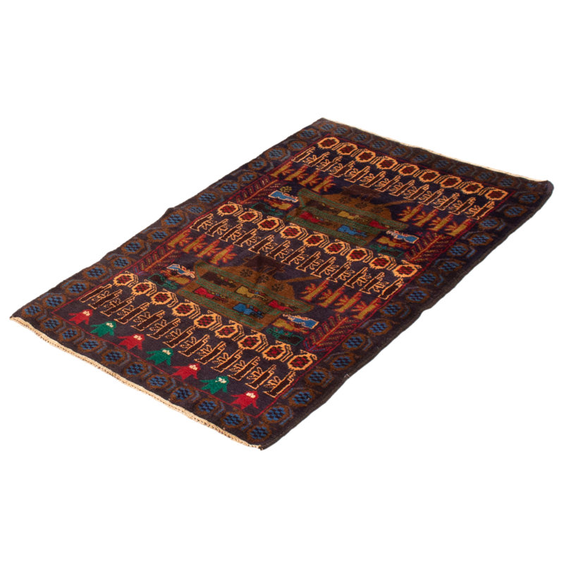 Tapis bleu marine foncé Rare War 2 pi 11 po x 4 pi 10 po