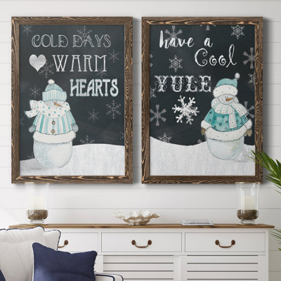 «Cold Days Warm Hearts», ensemble de 2 reproductions d'art textuel