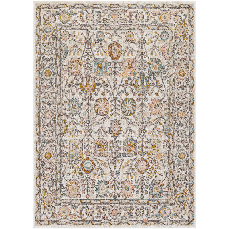 Tapis bleu sarcelle / brun Evgenia, Rectangle 2 pi x 3 pi